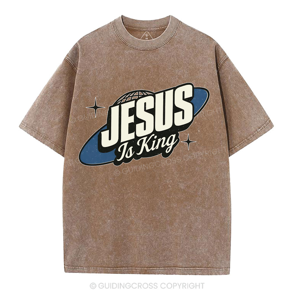 Jesus Is King Christian Washed T-Shirt