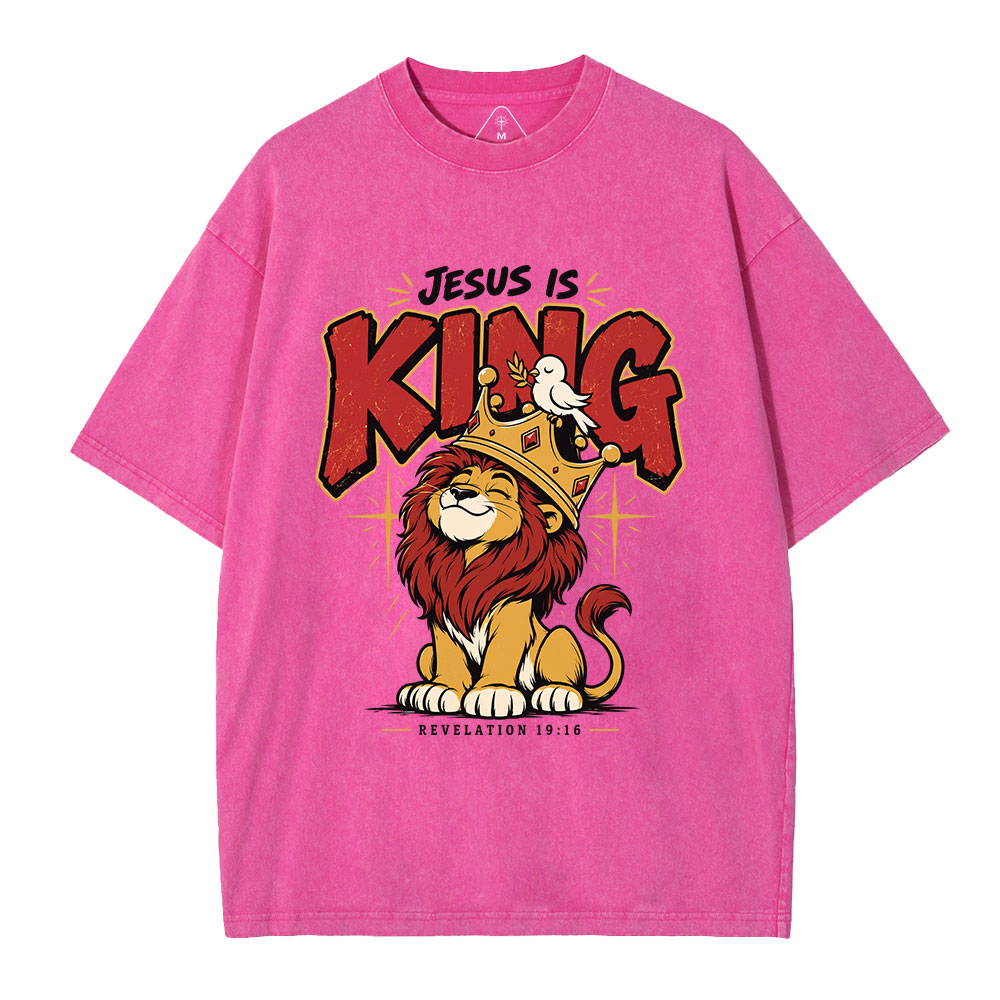 Jesus Is King Christian Washed T-Shirt