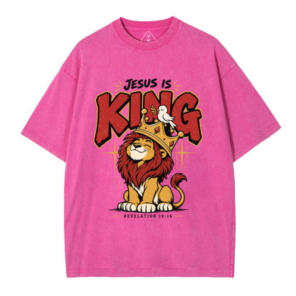 Jesus Is King Christian Washed T-Shirt