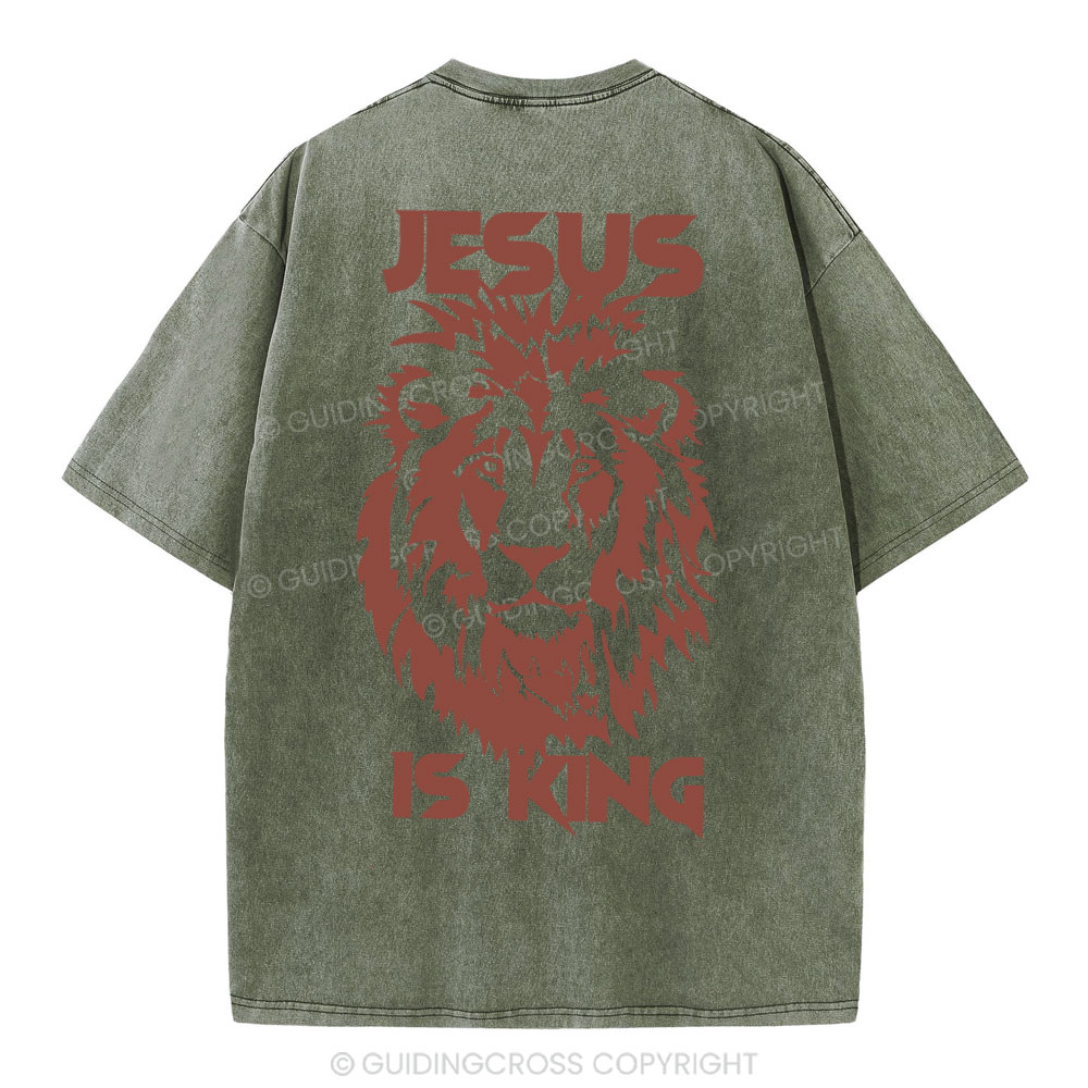 Jesus Is King Christian Washed T-Shirt