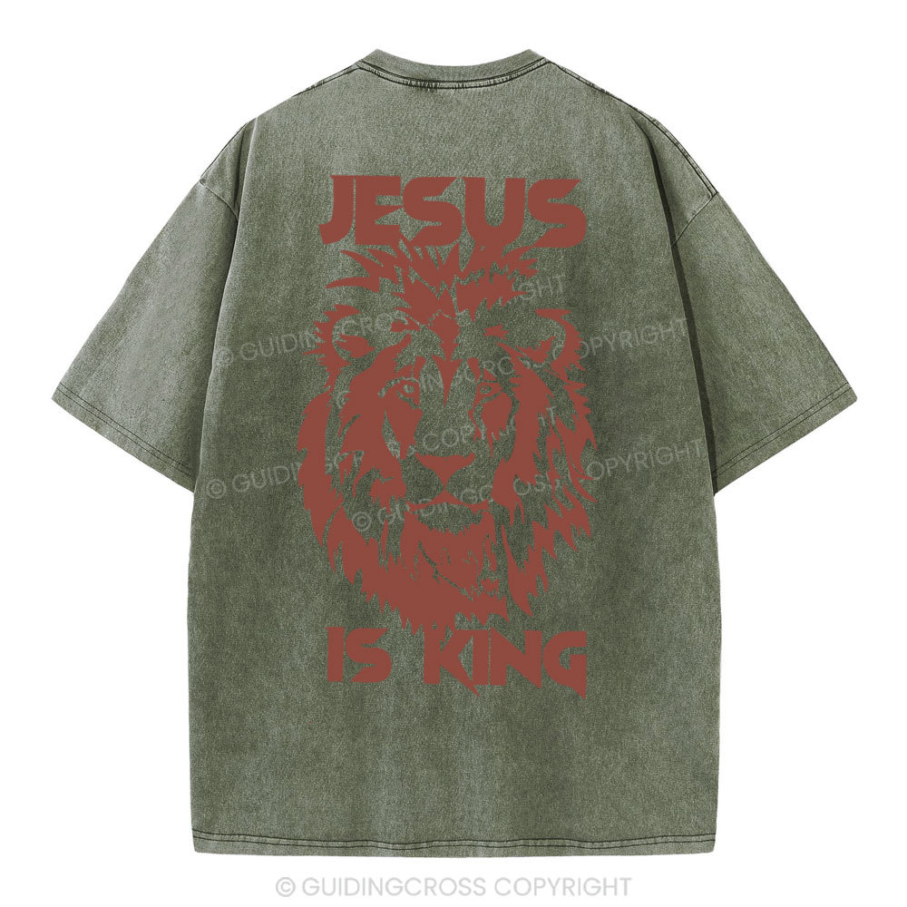 Jesus Is King Christian Washed T-Shirt