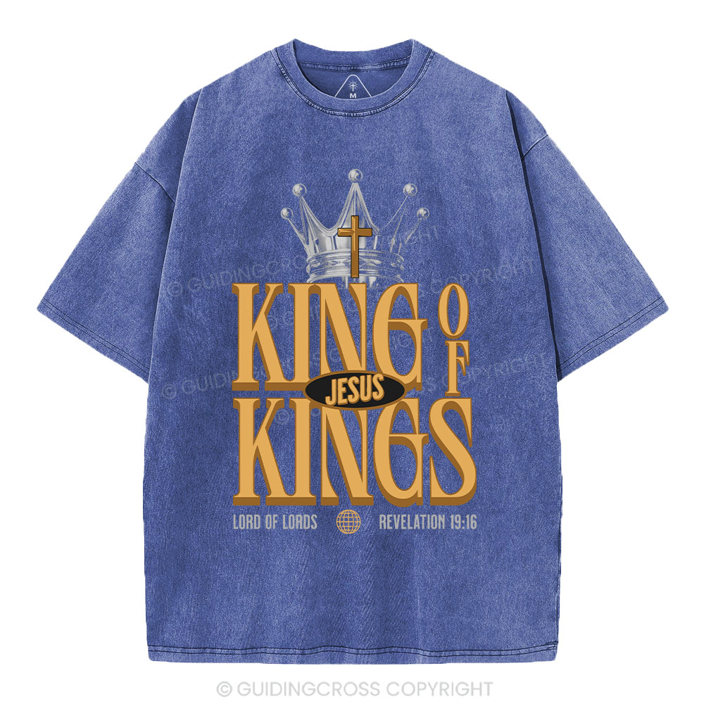 Jesus Is King Christian Washed T-Shirt