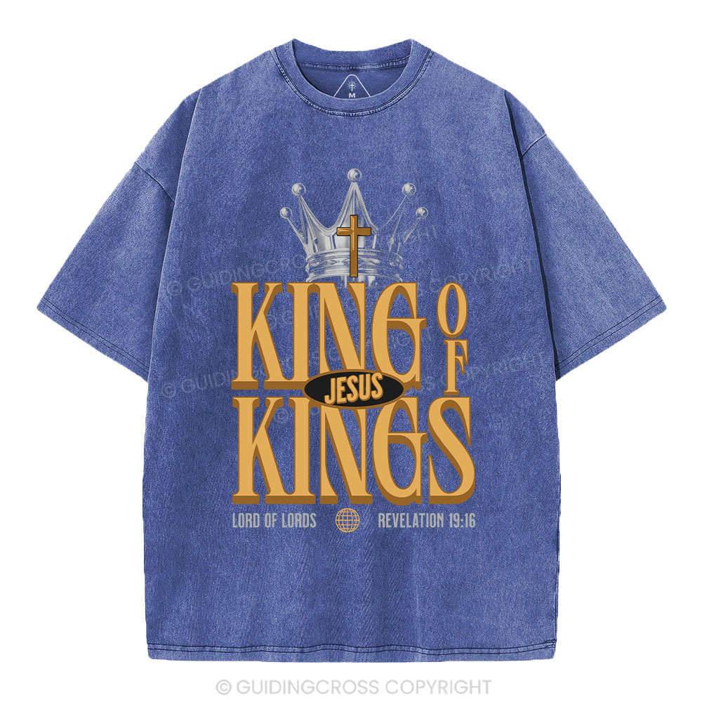Jesus Is King Christian Washed T-Shirt