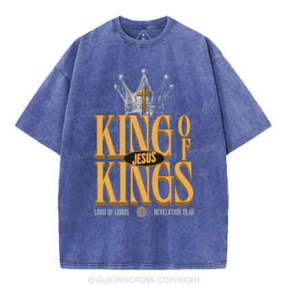 Jesus Is King Christian Washed T-Shirt