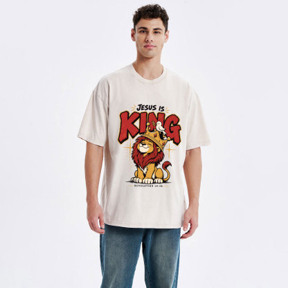 Jesus Is King Christian Washed T-Shirt