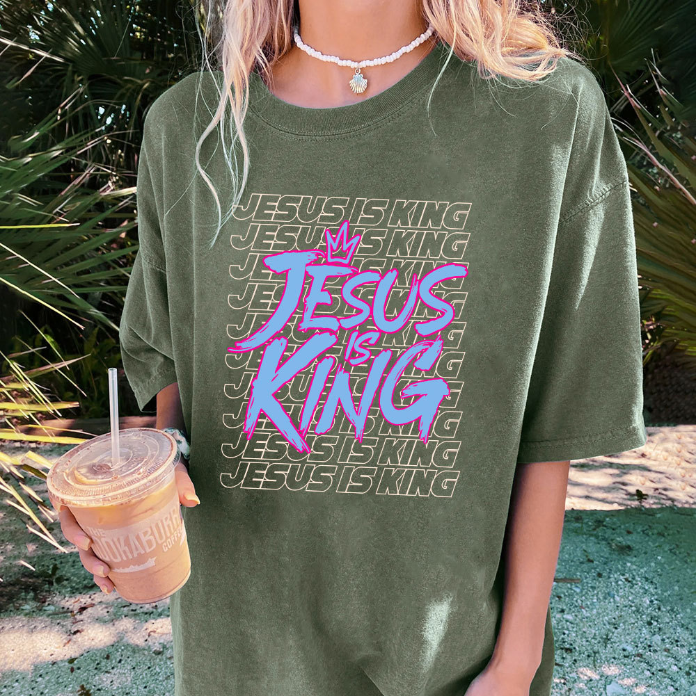 Jesus Is King Christian Washed T-Shirt