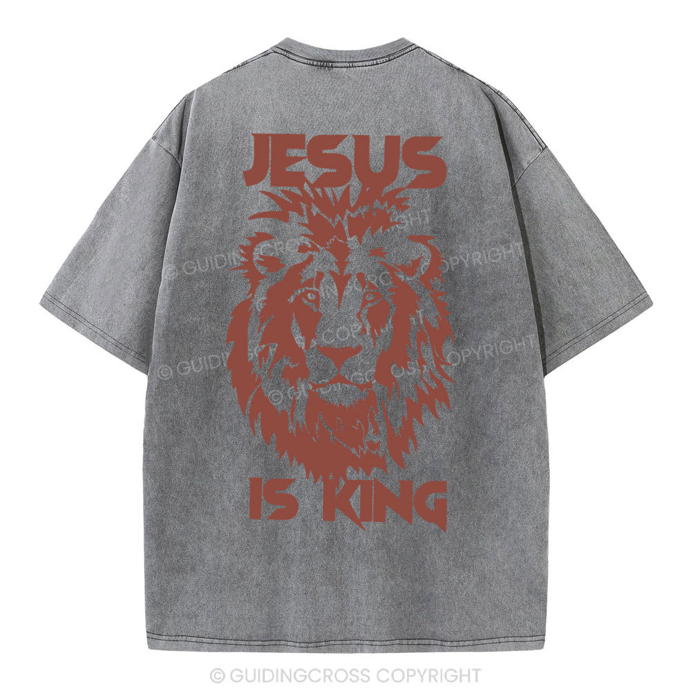 Jesus Is King Christian Washed T-Shirt
