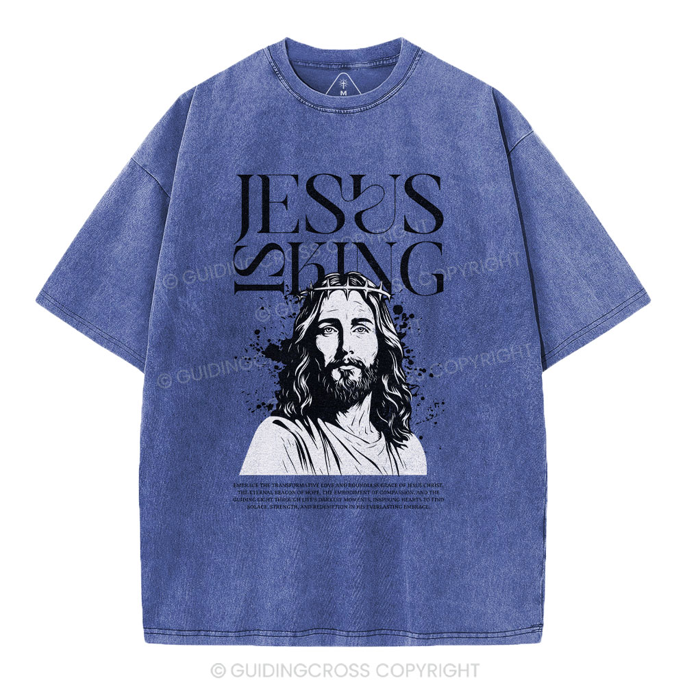 Jesus Is King Christian Washed T-Shirt