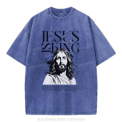 Jesus Is King Christian Washed T-Shirt