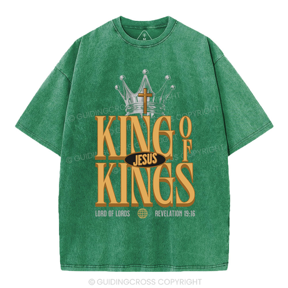 Jesus Is King Christian Washed T-Shirt