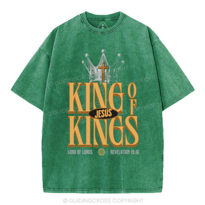 Jesus Is King Christian Washed T-Shirt