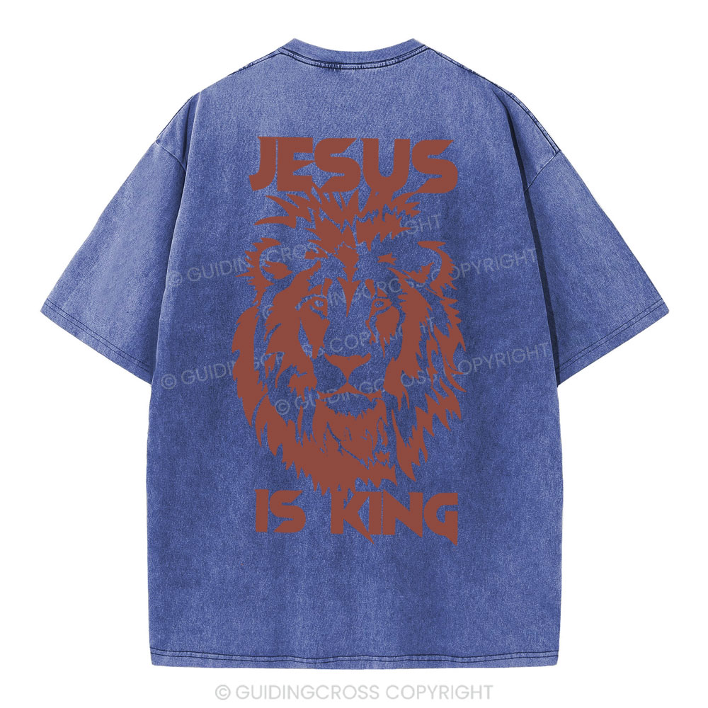 Jesus Is King Christian Washed T-Shirt