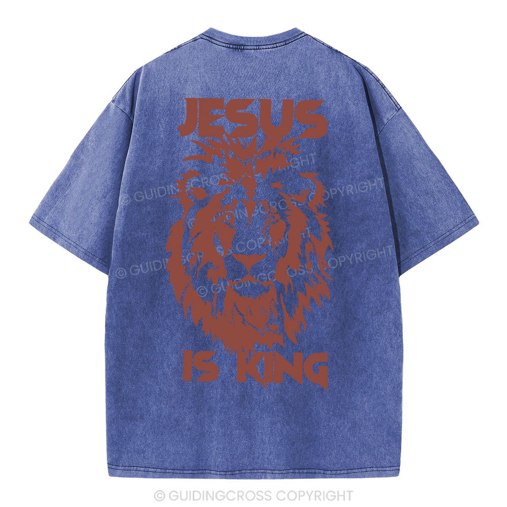 Jesus Is King Christian Washed T-Shirt