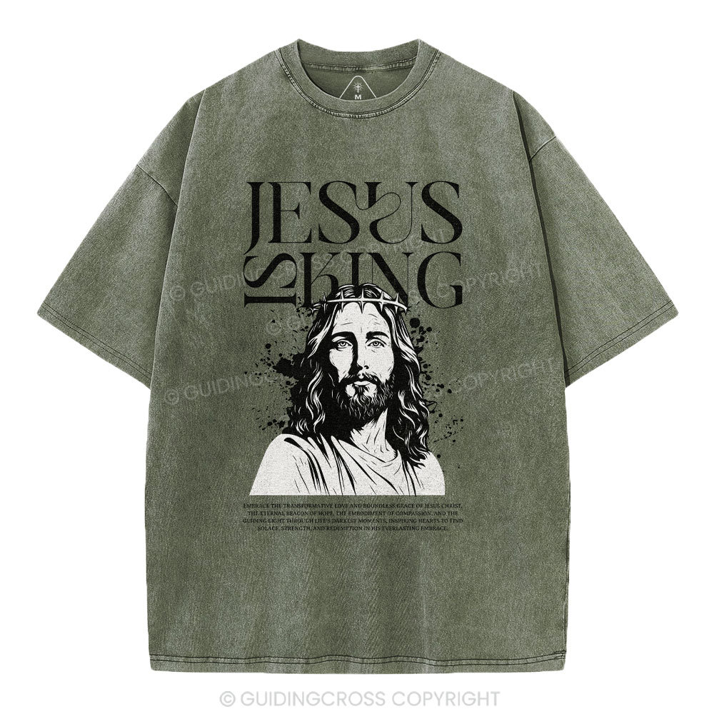 Jesus Is King Christian Washed T-Shirt