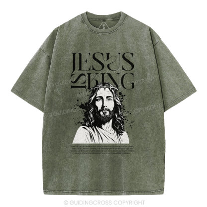 Jesus Is King Christian Washed T-Shirt