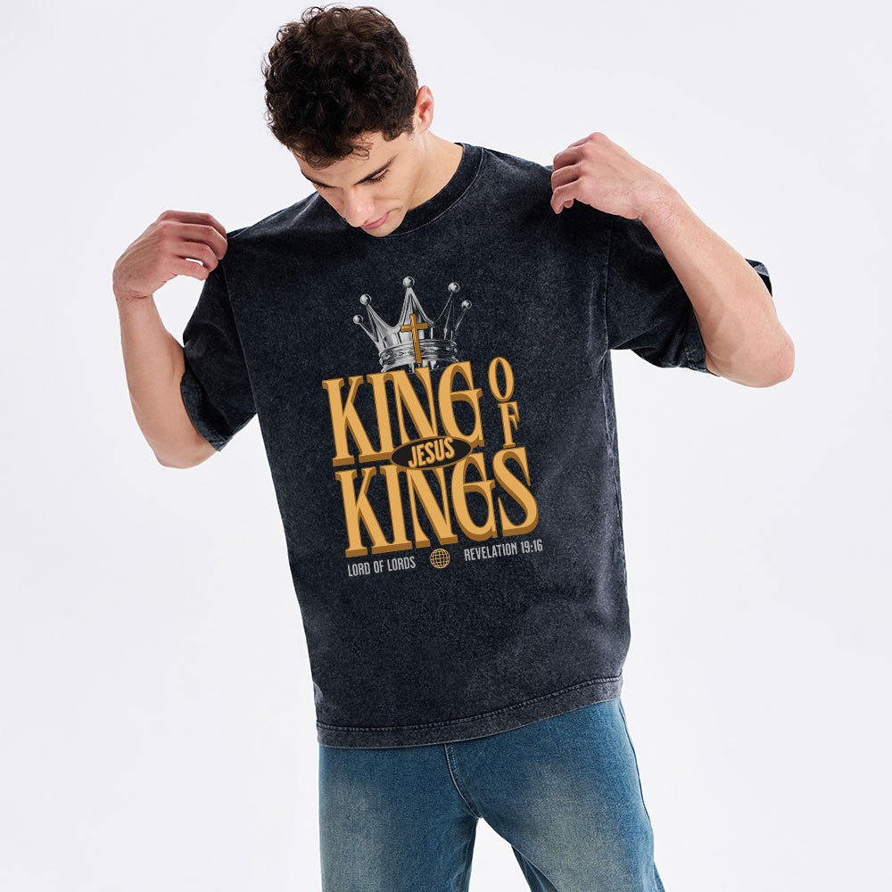 Jesus Is King Christian Washed T-Shirt