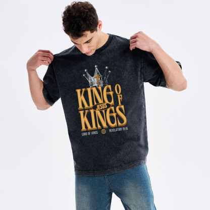 Jesus Is King Christian Washed T-Shirt