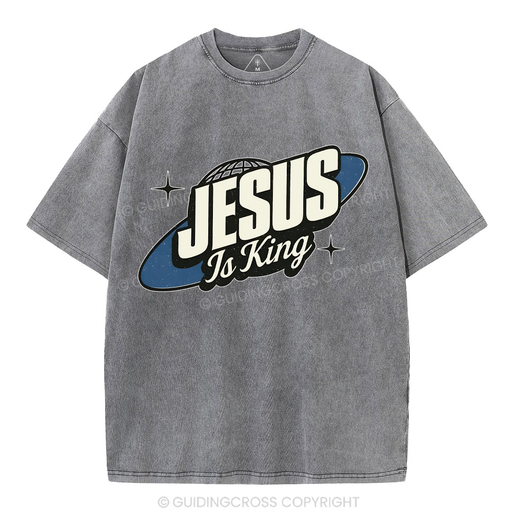 Jesus Is King Christian Washed T-Shirt