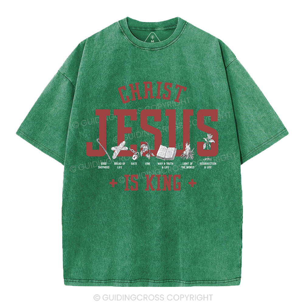 Jesus Is King Christian Washed T-Shirt
