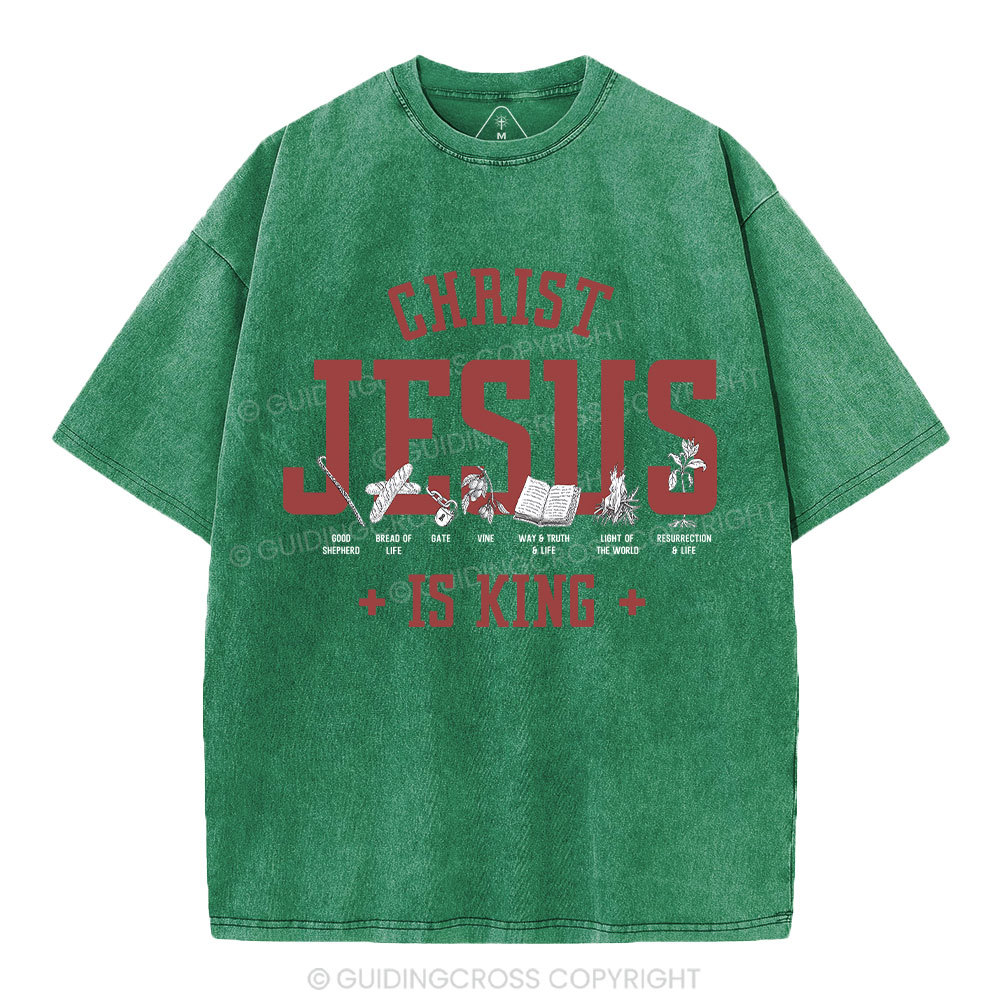 Jesus Is King Christian Washed T-Shirt