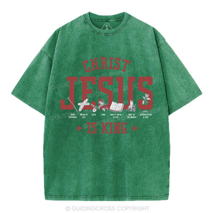 Jesus Is King Christian Washed T-Shirt