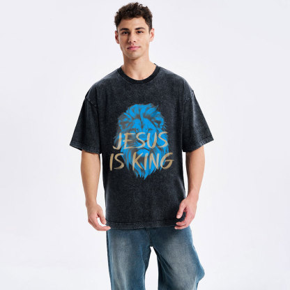Jesus Is King Christian Washed T-Shirt