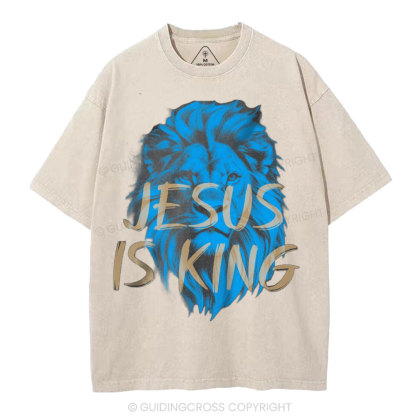 Jesus Is King Christian Washed T-Shirt
