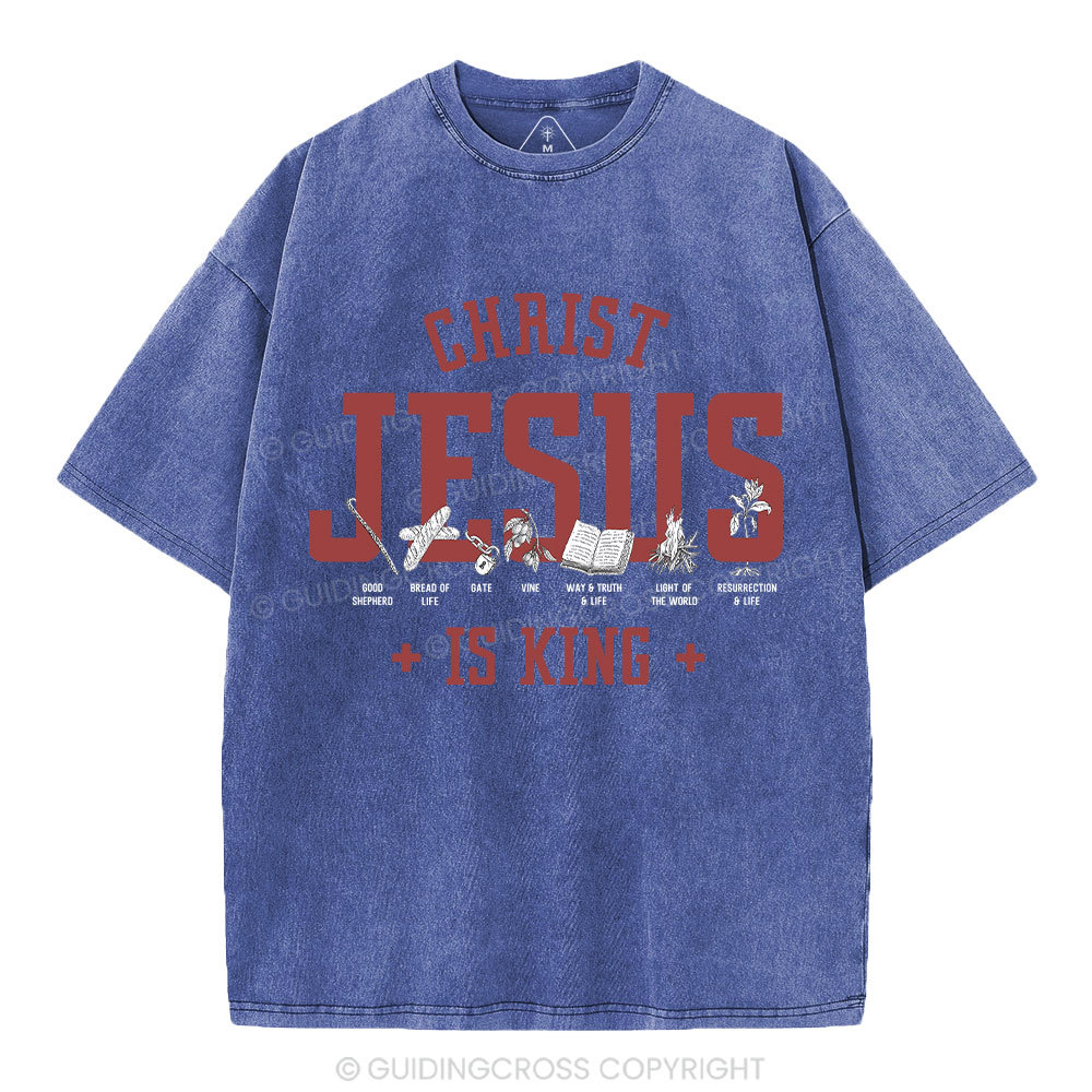 Jesus Is King Christian Washed T-Shirt