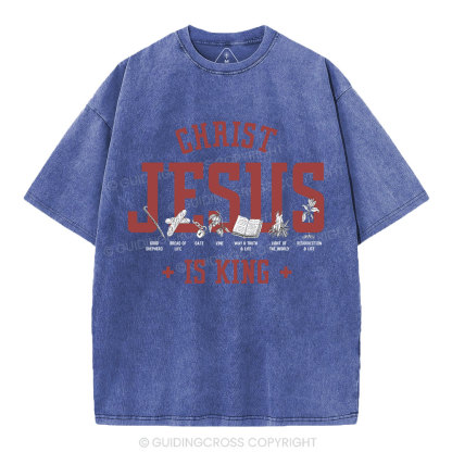 Jesus Is King Christian Washed T-Shirt