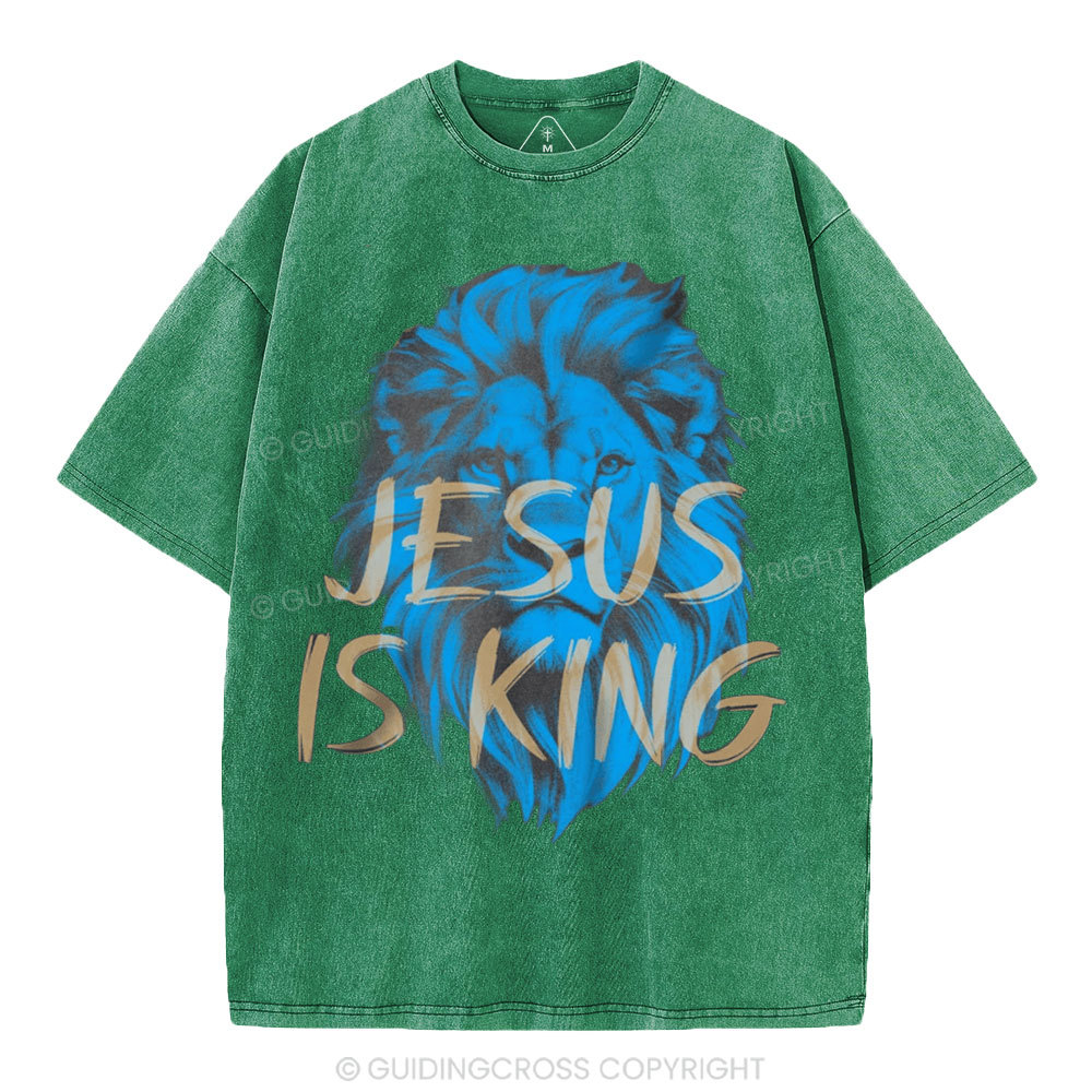 Jesus Is King Christian Washed T-Shirt