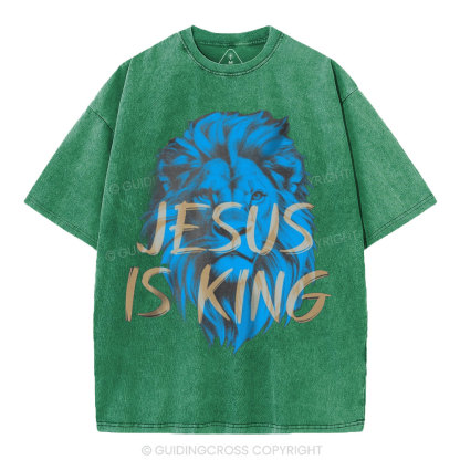 Jesus Is King Christian Washed T-Shirt