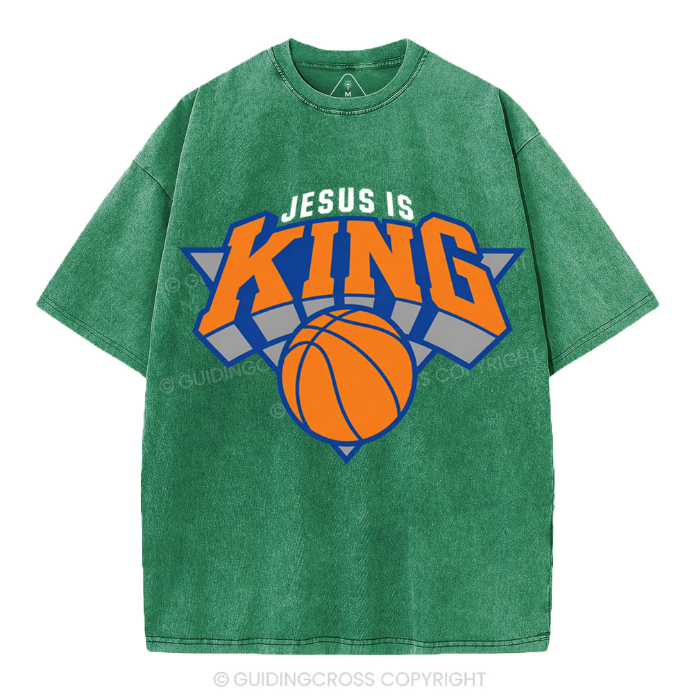 Jesus Is King Christian Washed T-Shirt
