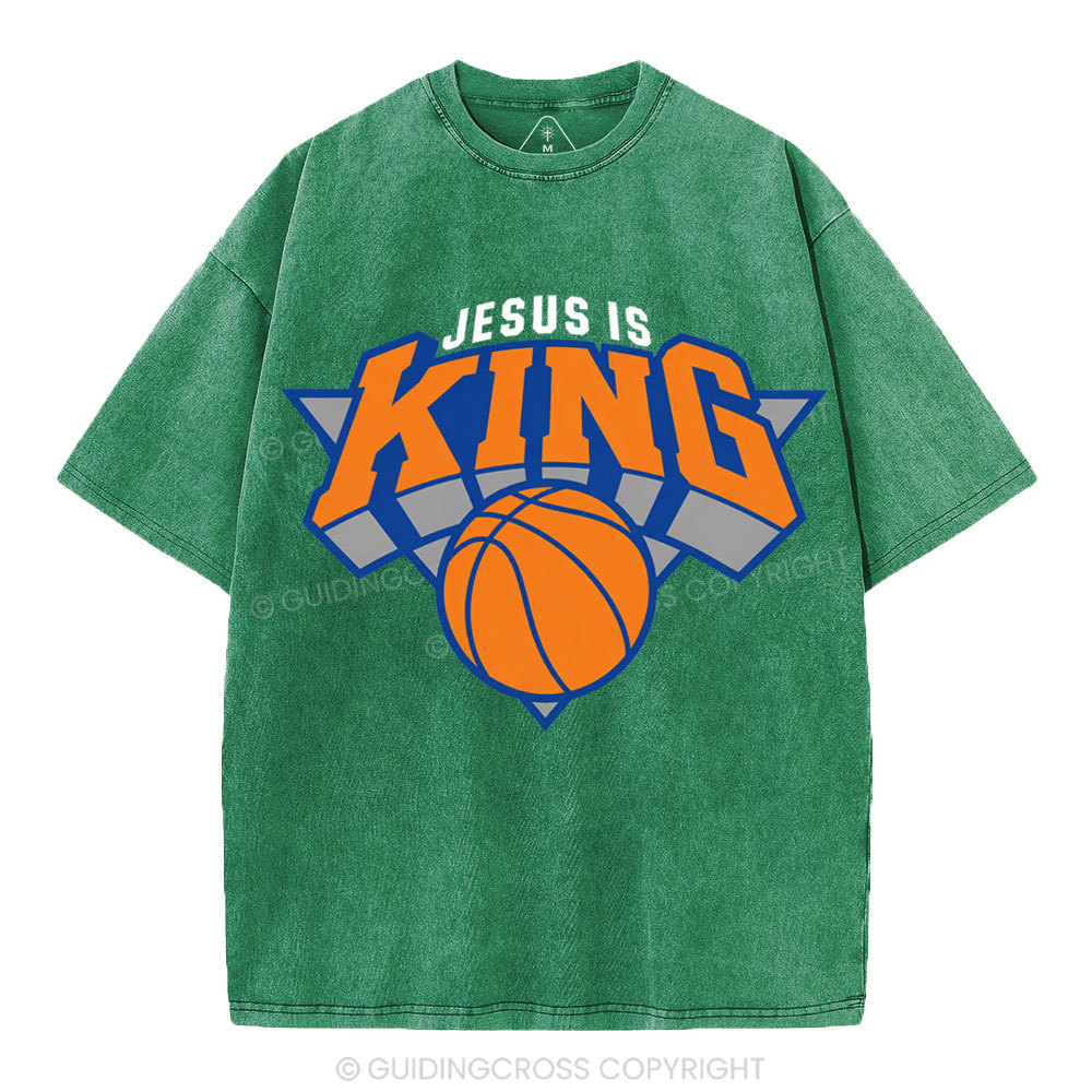 Jesus Is King Christian Washed T-Shirt