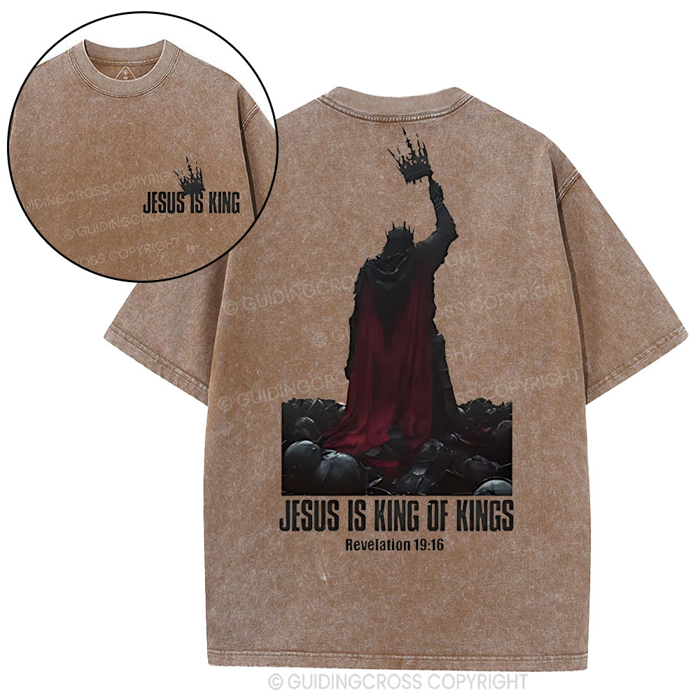 Jesus Is King Christian Washed T-Shirt