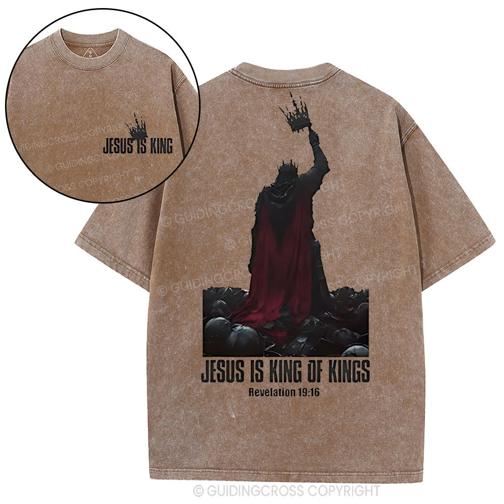 Jesus Is King Christian Washed T-Shirt