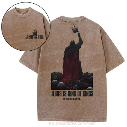 Jesus Is King Christian Washed T-Shirt