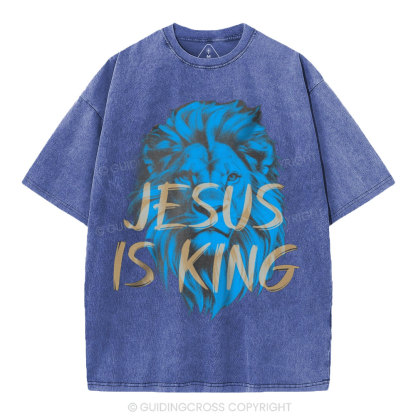 Jesus Is King Christian Washed T-Shirt