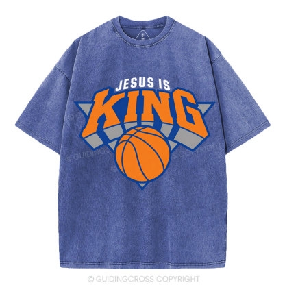 Jesus Is King Christian Washed T-Shirt