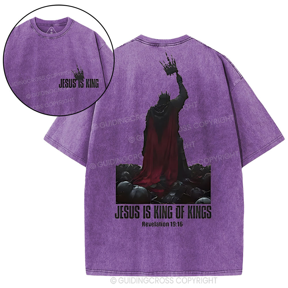 Jesus Is King Christian Washed T-Shirt