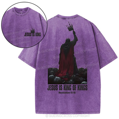 Jesus Is King Christian Washed T-Shirt