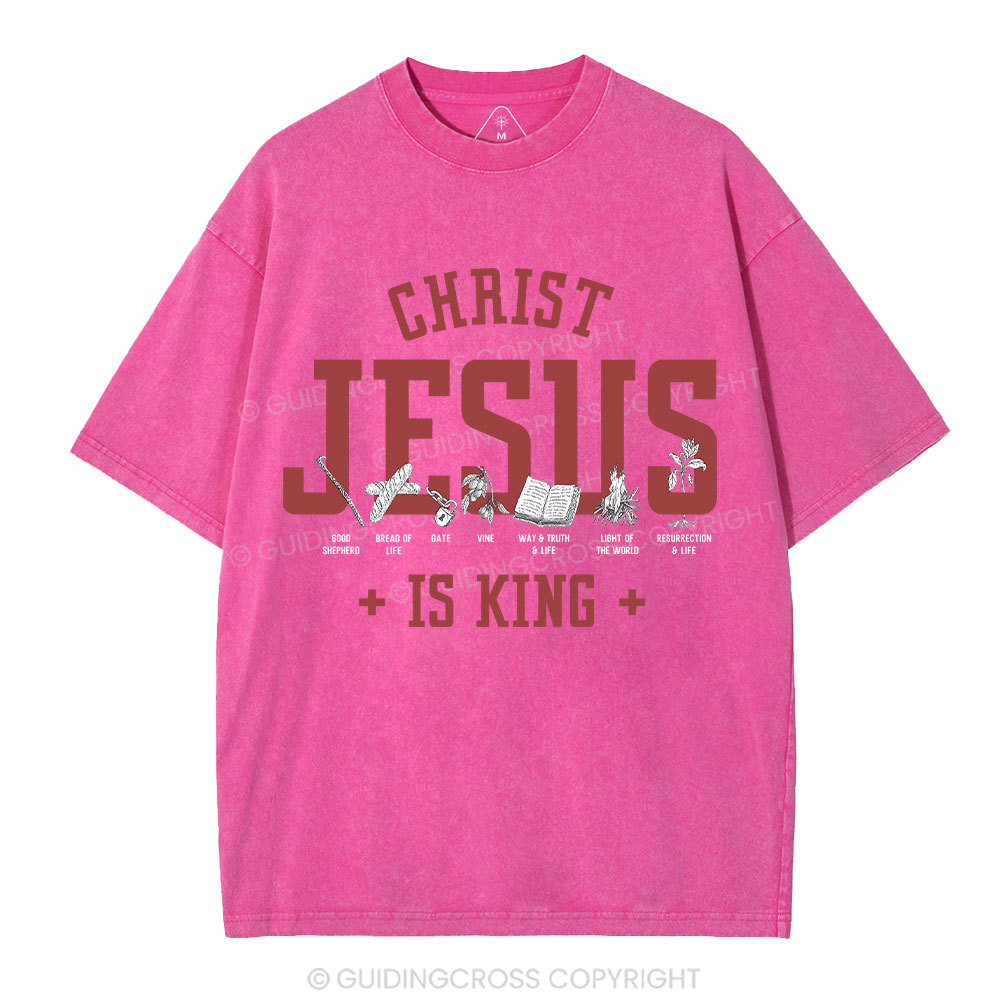 Jesus Is King Christian Washed T-Shirt