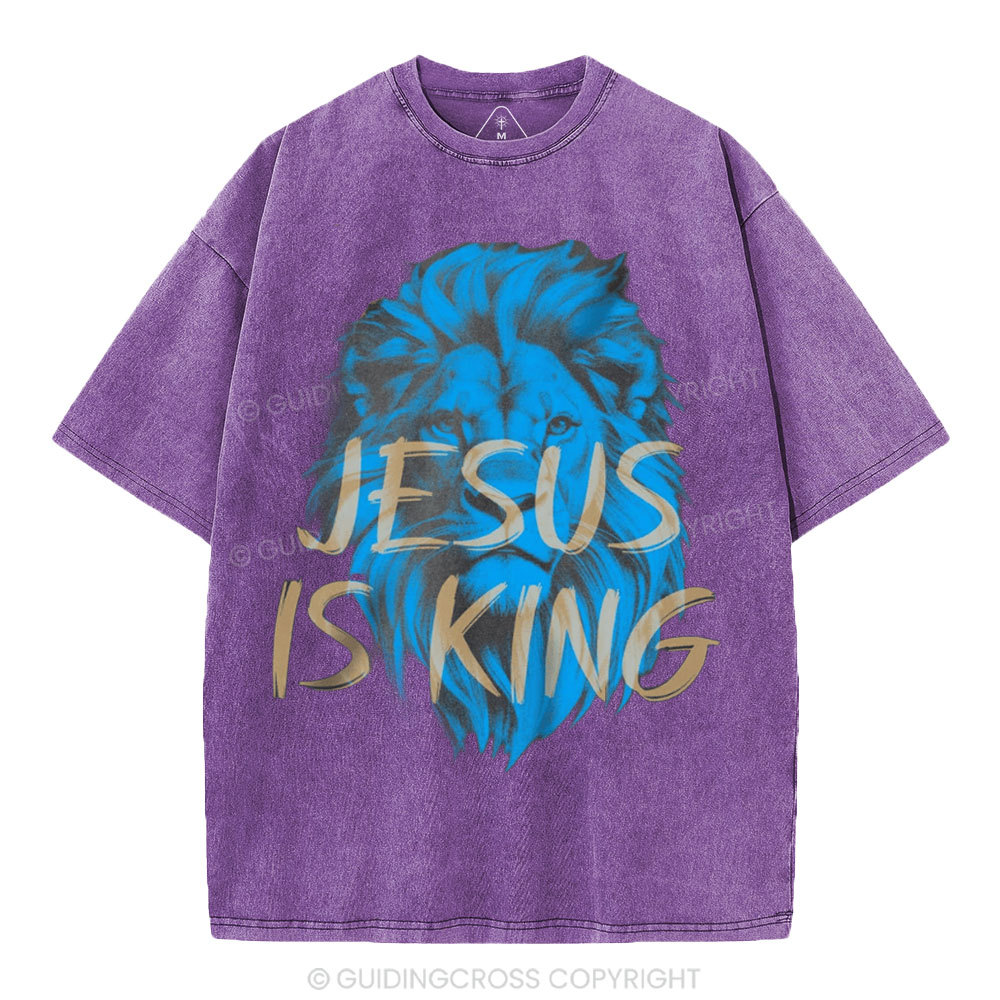 Jesus Is King Christian Washed T-Shirt