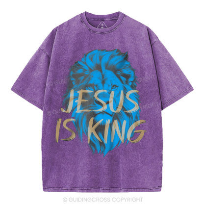 Jesus Is King Christian Washed T-Shirt
