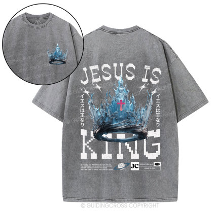 Jesus Is King Christian Washed T-Shirt