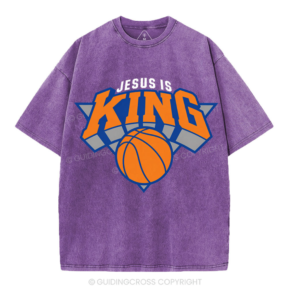 Jesus Is King Christian Washed T-Shirt