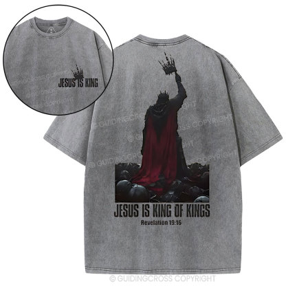 Jesus Is King Christian Washed T-Shirt