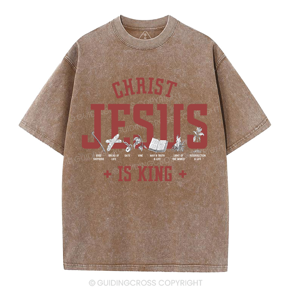 Jesus Is King Christian Washed T-Shirt