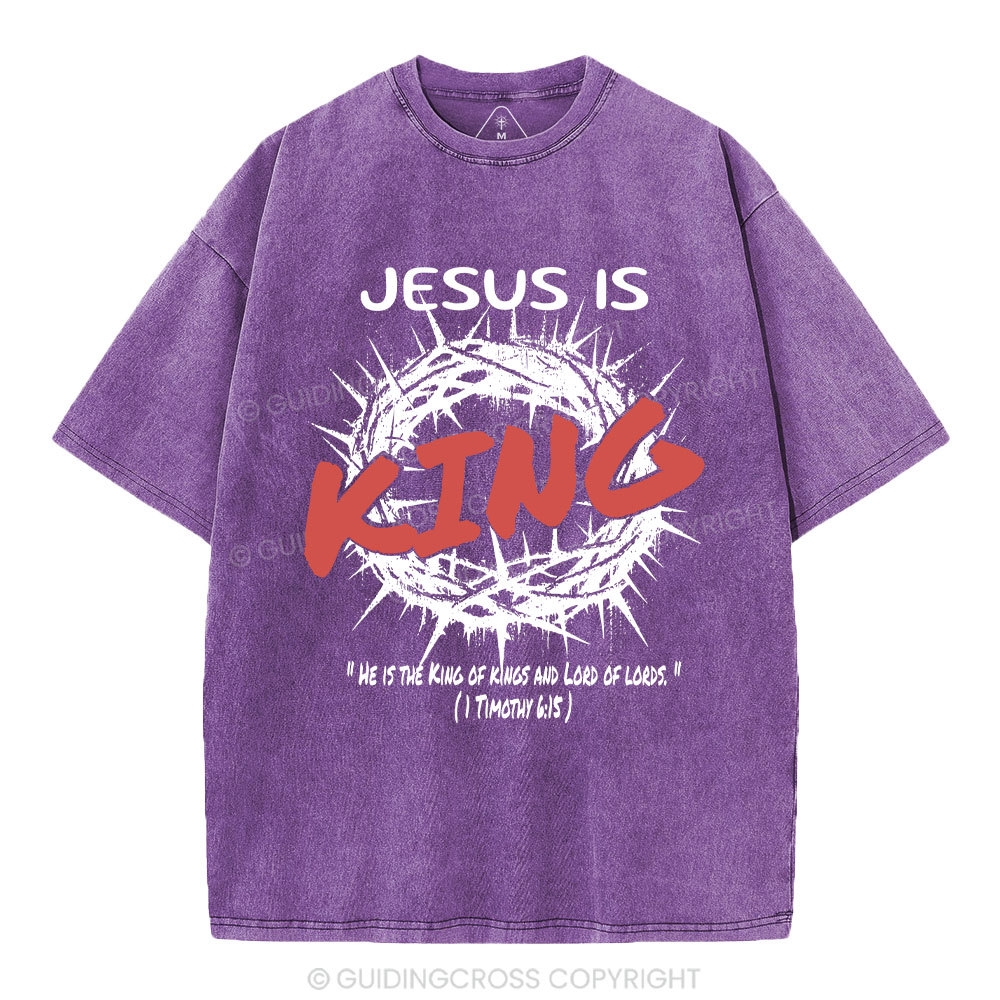 Jesus Is King Christian Washed T-Shirt