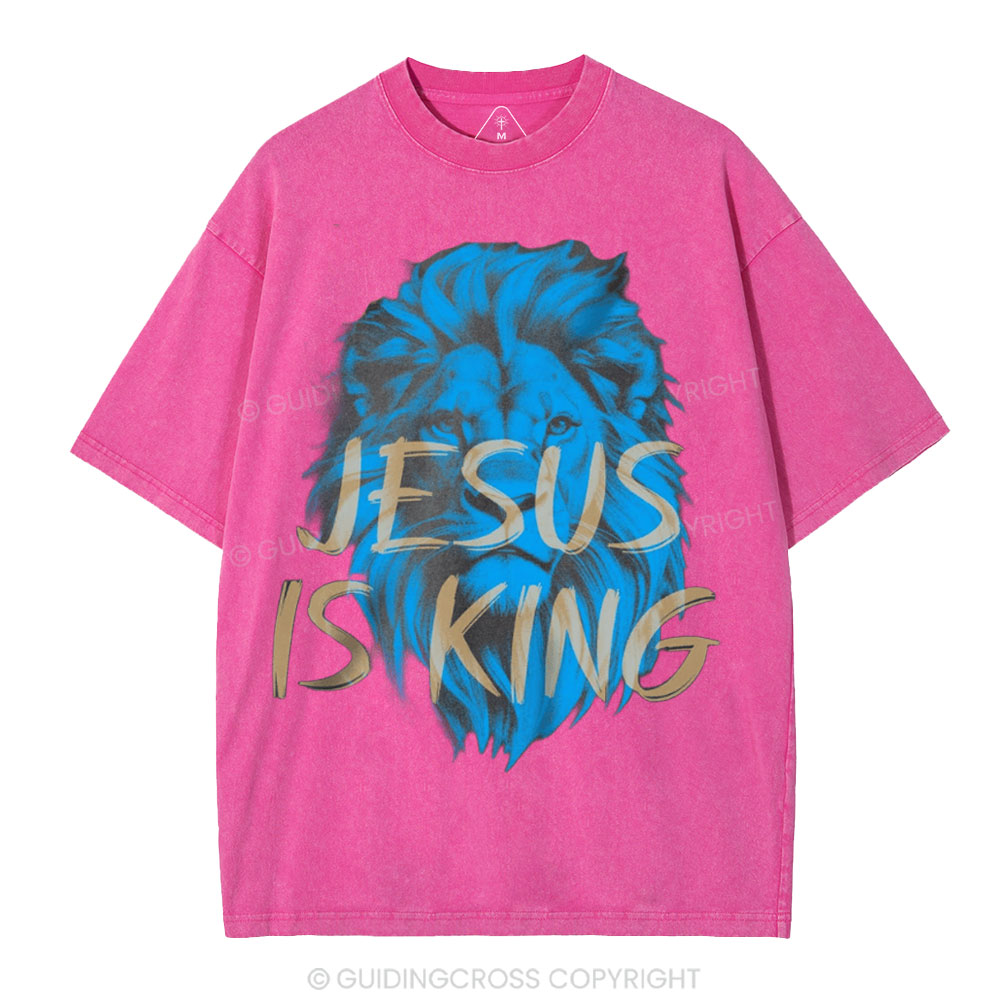 Jesus Is King Christian Washed T-Shirt
