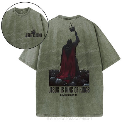 Jesus Is King Christian Washed T-Shirt